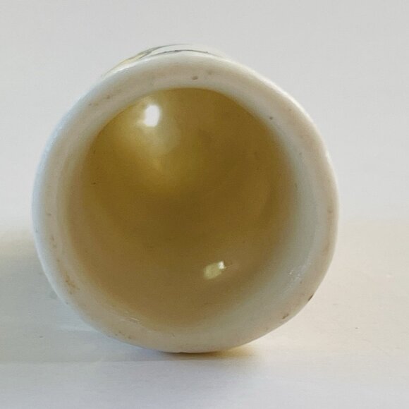 Spring Flowers Porcelain Thimble Tulip Gold Trim Floral Yellow Orange Decor Item - Picture 5 of 6